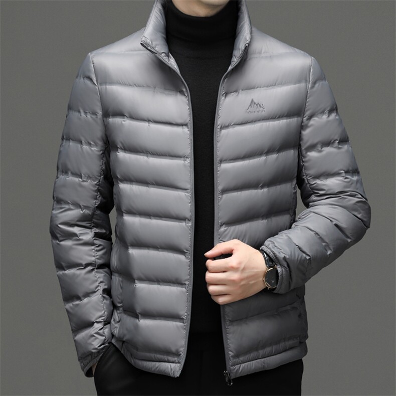 现货立领90绒轻薄羽绒服夹克男士轻薄羽绒服外套中年休闲男装羽绒,男装夹克,钱塘723