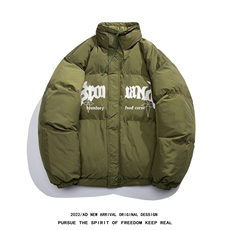 白底23冬季时尚百搭印花情侣美式加厚羽绒服外套YR224P195控258，男装羽绒服，电商A247