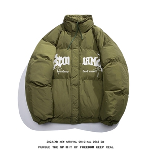白底 23冬季时尚百搭印花情侣美式加厚羽绒服外套YR224P195控258图片