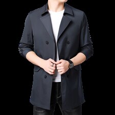 2023秋季新款男装中青年男士商务休闲外套长袖风衣男薄款翻领上衣，男装风衣，电商B212（原钱塘6029）