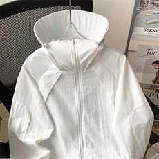 慵懒百搭简约新款ins潮流连帽防晒衣男纯色休闲潮牌运动W6572-P47，男装防晒衣，星座412-2