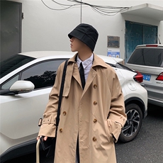 1港风新款宽松休闲中长款风衣潮流帅气英伦风男外套7668P90控118，男装风衣，星座226-2
