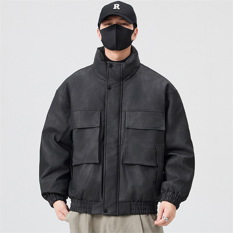 口罩风新标90白鸭绒2025时尚保暖皮羽绒服男YR6065-P260,男装羽绒服,电商D240-242