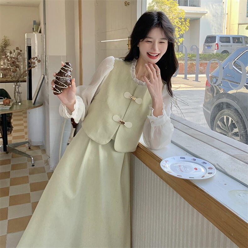 主推款新中式两件套连衣裙P145K208,女装连衣裙,2D045