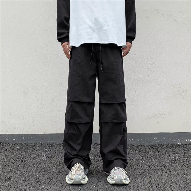 美式工装裤男女高街设计感抽绳嘻哈宽松束脚RJ11P43,男装休闲裤,星座1116-2