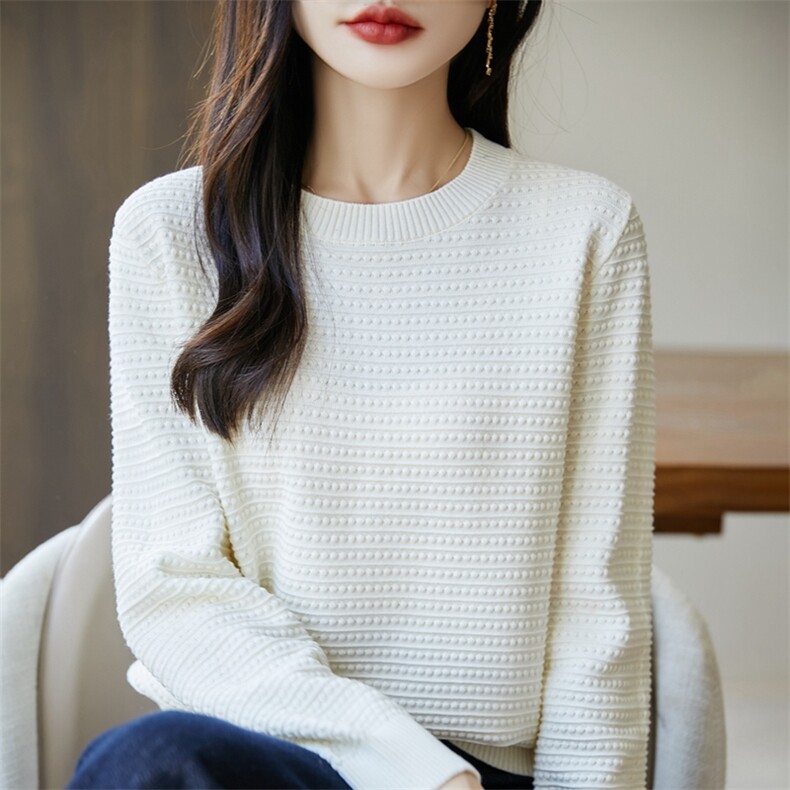 2025百搭时尚简约圆领收腰百搭卫衣，女装卫衣/绒衫，长今羊