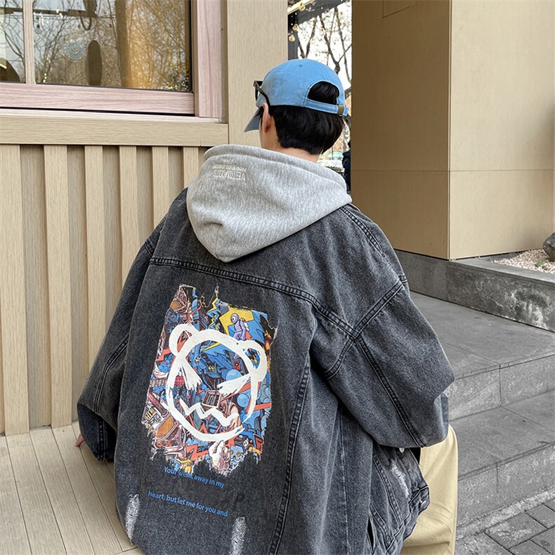 大货2025秋季高街男士牛仔夹克大码痞帅潮流百搭外套JK774-P85,男装工装外套,星座1103-3