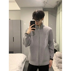 灰色开衫毛衣开衫薄款针织衫纯色外套1213-M2425-P55，男装针织衫/毛衣，星座1213