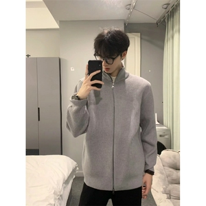灰色开衫毛衣开衫薄款针织衫纯色外套1213-M2425-P55图片