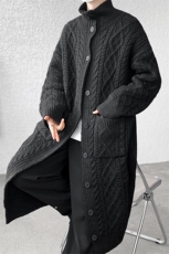8XL-M慵懒风长款毛衣开衫外套秋冬过膝休闲针织衫MY1217P120控158，男装针织衫/毛衣，电商D206-1