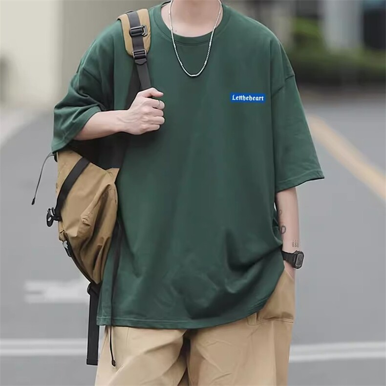 美式重磅纯棉短袖t恤男款夏季2026新款潮牌潮流痞帅宽松男生,男装T恤,星座218-1（原230）