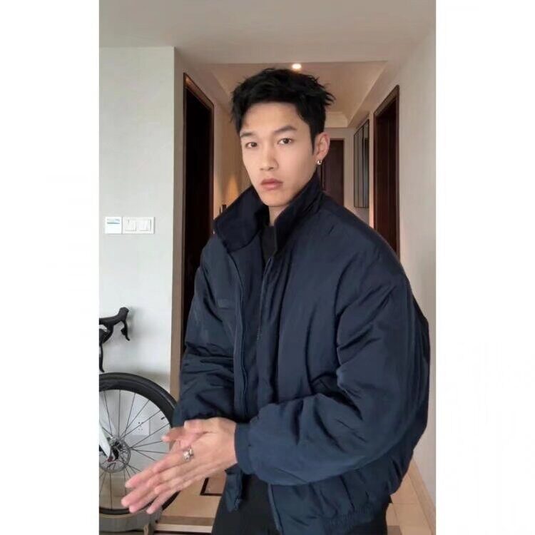 日系复古简约纯色加厚保暖短款棉服外套男女冬季2025新款翻领棉袄,男装棉衣,星座506A