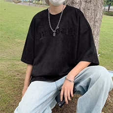 夏季潮牌男士t恤刺绣麂皮绒短袖GT18P30，男装T恤，星座1116-2
