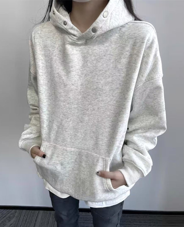 重磅纽扣连帽卫衣男女秋冬潮牌宽松加厚外套百搭帽衫WE08,女装短外套,星座1116A（原606A-3）