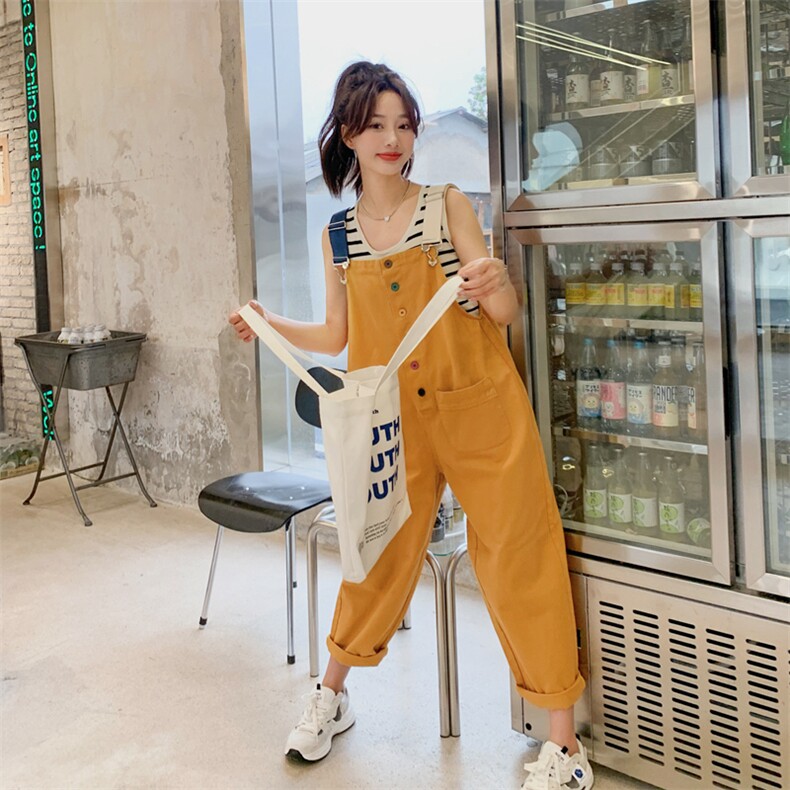 多巴胺穿搭休闲背带裤女2025夏季新款超火洋气减龄小个子连体裤子图片