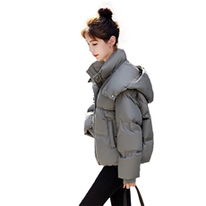 短款羽绒服女装2025冬季新款时尚白鸭绒面包服韩版宽松小个子外套，女装羽绒服，关键词