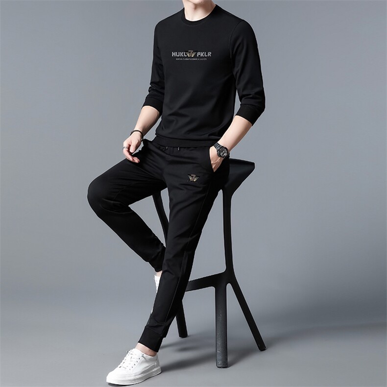 SA3032-2钱塘2020-2中青年男士冬季厚款时尚休闲简约卫衣套装P137,男装休闲套装,钱塘207-2