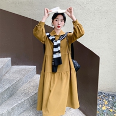 气质高级感红色针织披肩连衣裙女春季2025新款大方得体穿搭长裙子，女装连衣裙，2C037