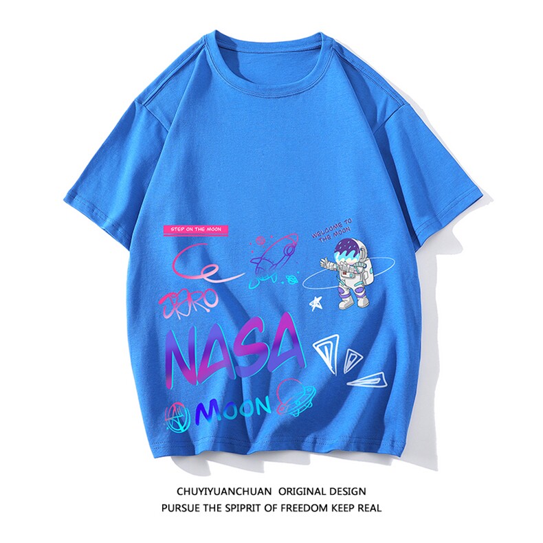 NASA联名同款纯棉短袖t恤男大码半袖打底衫宽松体恤DX17186-P20,男装T恤,电商A040A