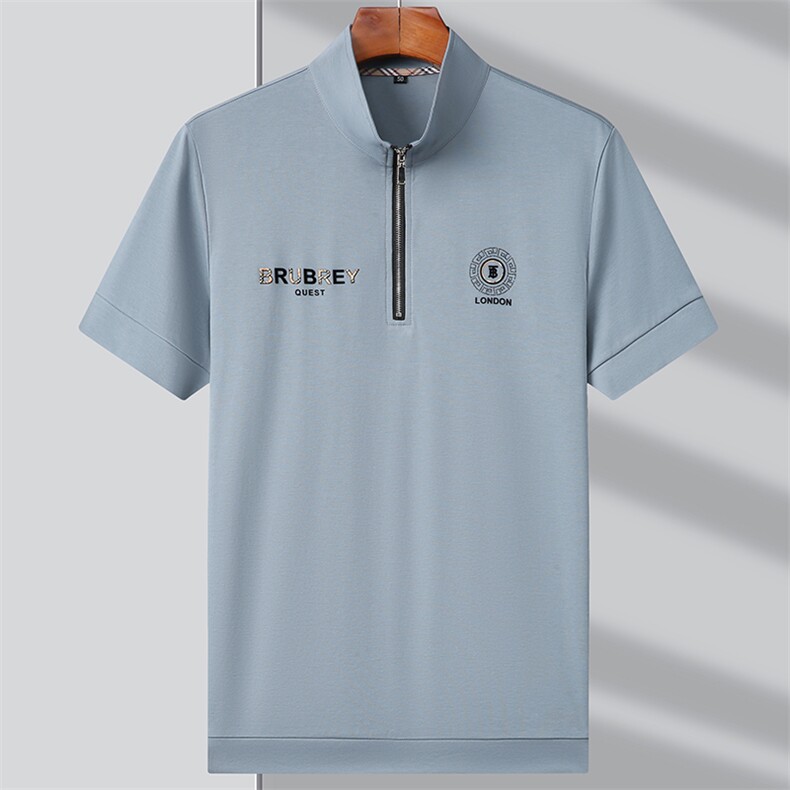 QLM22865男式2023年夏季新款T恤衫男短袖立领休闲polo体恤P63,男装T恤,电商B360