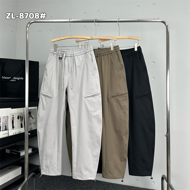 速干双拉链工装长裤男纯色百搭直筒休闲裤A329-K8708-P68，男装工装外套，电商A329