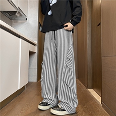 抖音品质鱼骨纹拼接设计感百搭宽松休闲裤B315-K25867-特p35控68，男装休闲裤，电商B315