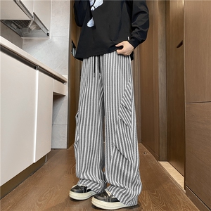 抖音品质鱼骨纹拼接设计感百搭宽松休闲裤B315-K25867-特p35控68图片