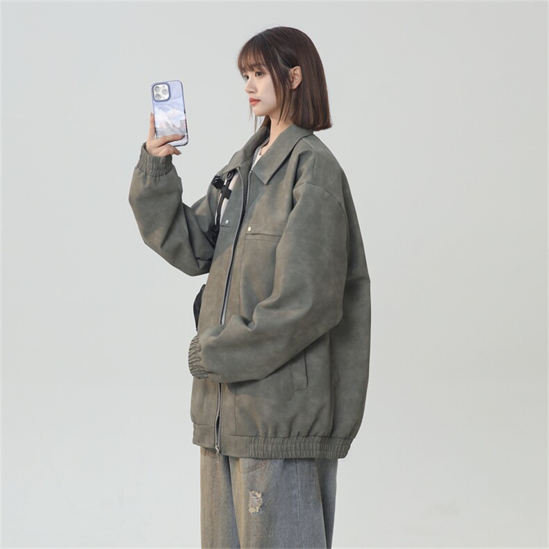 中性风PU皮工装翻领夹克2025秋季痞帅潮流外套XZ301b-2-JK2591P75,男装夹克,星座301B-2（原A443-1）