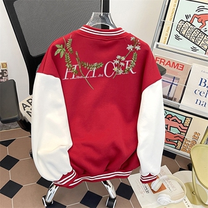 J9932-P70美式嘻哈高质量刺绣宽松潮牌棒球服夹克图片