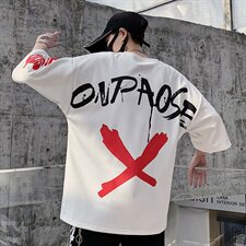 2021夏季新款百搭宽松大码五分袖印花男潮短袖T恤男A436-H35-P35，男装T恤，电商A436