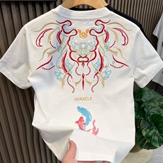 新款~短袖t恤男夏季韩版重工刺绣简约半袖上衣宽松休闲潮牌体恤衫，男装T恤，星座1013
