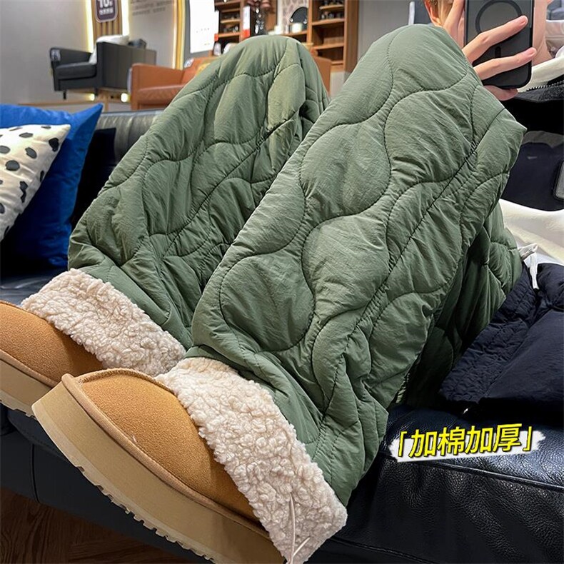 抖音羊羔毛菱格保暖大码中性拖地棉裤K5613J加棉-特P45控78，男装棉裤，电商A001