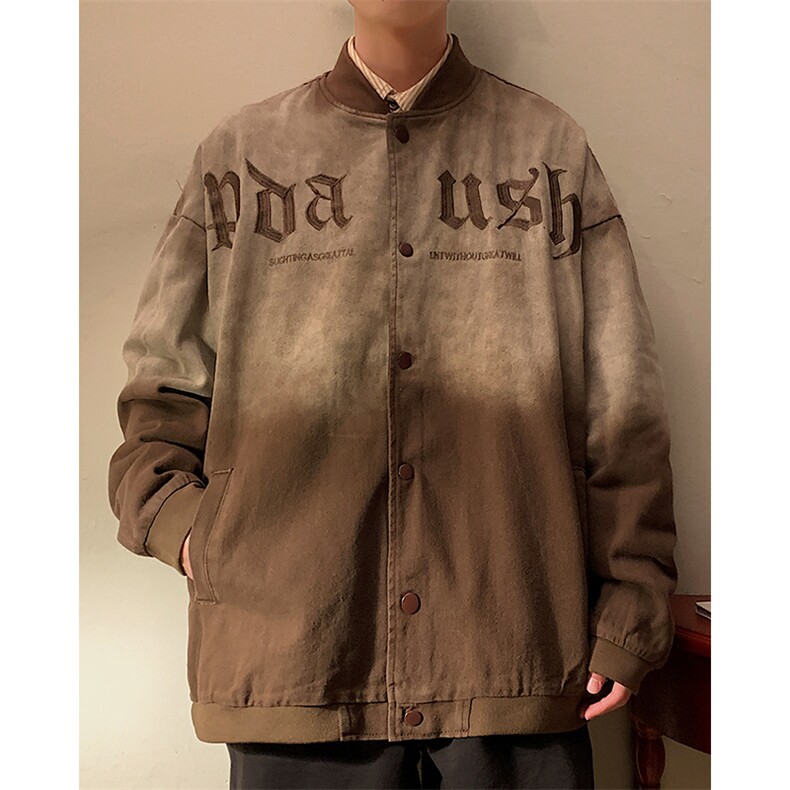 美式复古水洗做旧渐变棒球服男外套春季新款百搭夹克男JK972-P85,男装夹克,星座1103-3