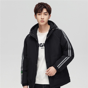 现货 外贸侧飞图立领光板团体服班服宽松韩版情侣学生外套羽绒服图片