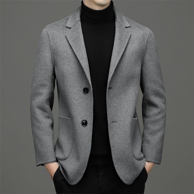 CRRR-MN99821钱塘2020-2新款中年男士商务休闲双面呢外套货稳P189，男装毛呢大衣，钱塘207-2