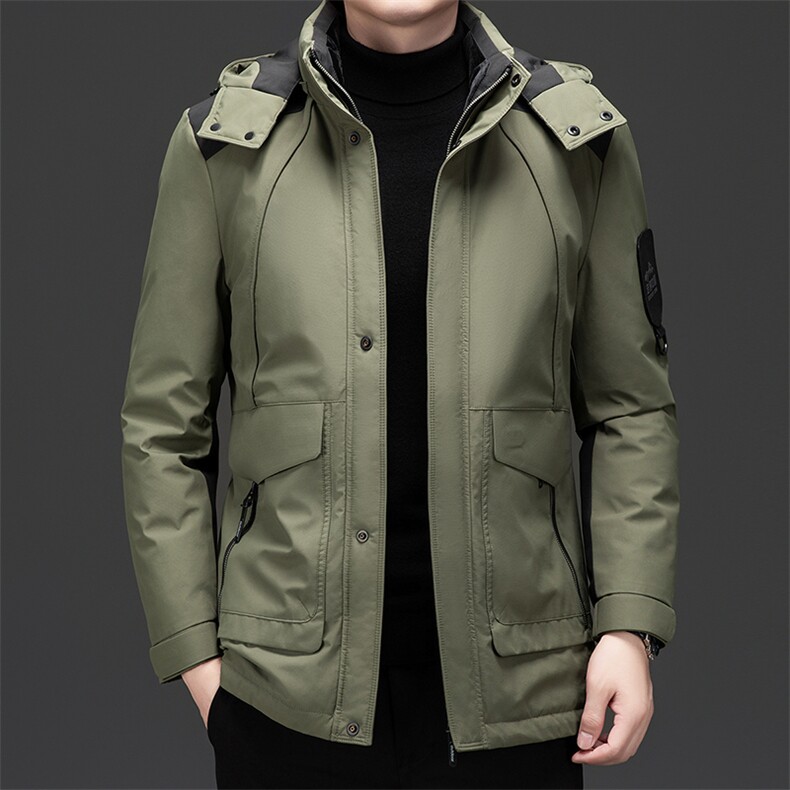 2026新款中老年户外羽绒服冲锋衣外套男款防风抗寒连帽羽绒服大衣,男装夹克,钱塘723