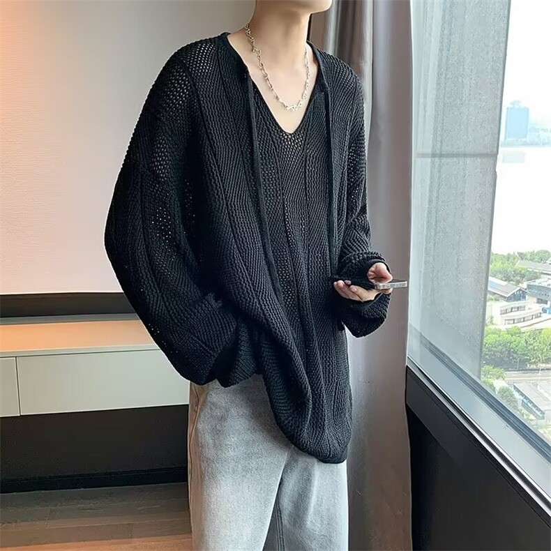针织衫男士韩版潮流镂空宽松百搭2024秋季ins帅气外套MZ431-P43,男装针织衫/毛衣,星座412-3