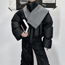 现货5W件冬季三防重磅硬挺boxy短款羽绒立领PU皮棉衣外套加厚棉服，男装棉衣，电商A486