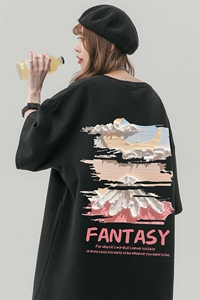 中性风23新款夏季时尚百搭雪山印花宽松短袖T恤T6091P25控38图片