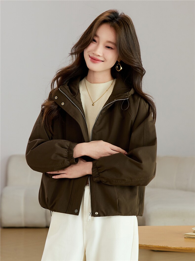 现货2025新款加棉加厚女士休闲保暖连帽棉衣棉服,女装棉衣/棉服,木子恋