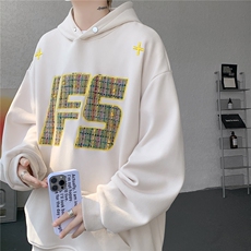 重磅贴布刺绣卫衣大码春秋连帽衫硬挺外套美式休闲上衣WY9108/P65，女装短外套，电商B238