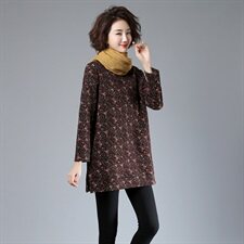 圆领件长袖套头个性优雅保暖舒适通勤常规2021秋冬新款加绒，女装卫衣/绒衫，独衣靓