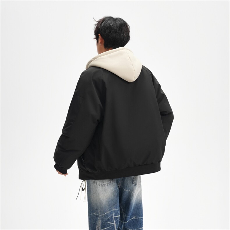 !潮流冬季连帽拉链加绒加厚棉衣情侣撞色棉服外套MY5567-P78,男装棉衣,星座610B-1