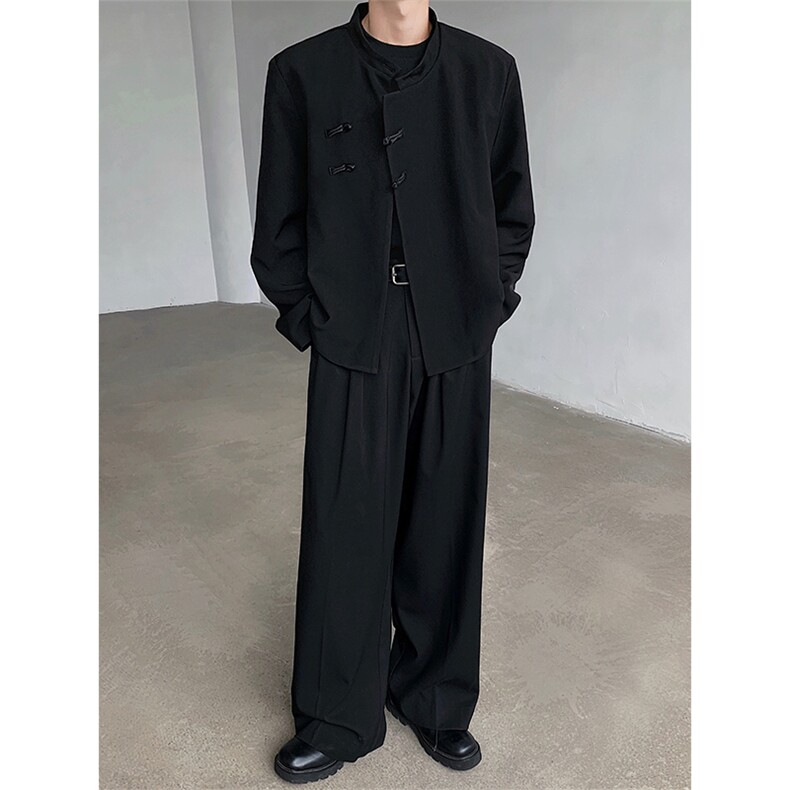 设计感盘扣西装外套男女复古新中式短款西服XF423P108,男装西服套装,星座512-1（原513-3）