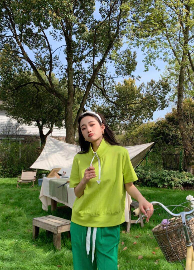 新款韩版、小立领拼色半拉链设计，其它，碧沁伊人