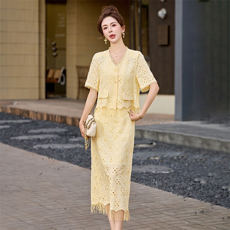 小香风时尚拼接套装裙女2025初夏穿搭气质减龄高级感两件套半身裙,女装套装/套裙,妙形