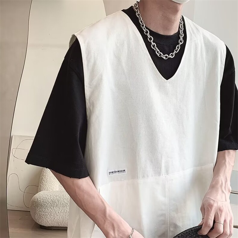 马甲男韩版潮流高街帅气个性2023春夏季ins宽松百搭外套W4702-P32,男装背心/马甲,星座412-2