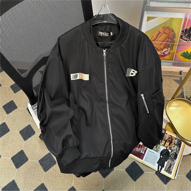 春秋季美式vibe飞行员夹克复古印花棒球宽松痞帅情侣外套,男装夹克,星座1210-1