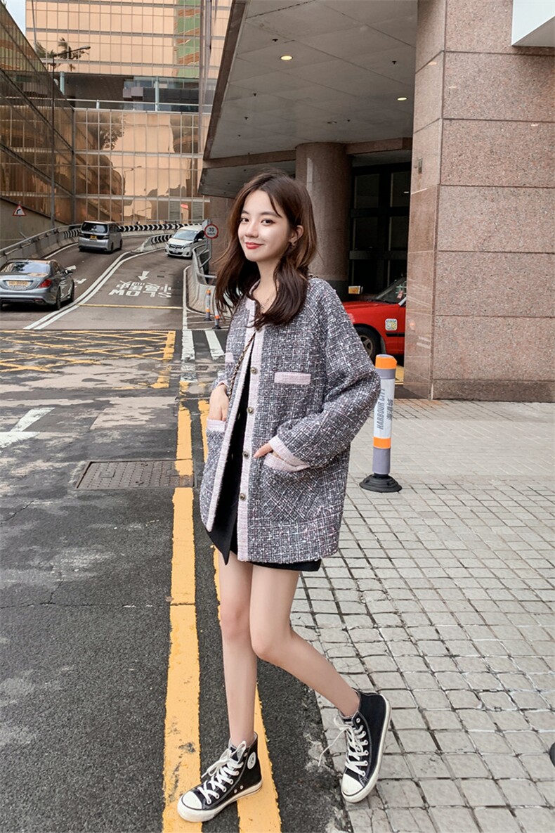现货新增粉色秋装小香风外套8148A-CS549,女装短外套,金十上