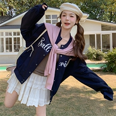 大货藏青色棒球服2C309-2503-p125-k178，女装短外套，2C309